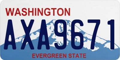 WA license plate AXA9671