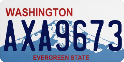 WA license plate AXA9673