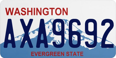 WA license plate AXA9692