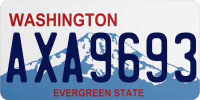WA license plate AXA9693