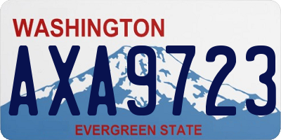 WA license plate AXA9723