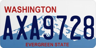 WA license plate AXA9728