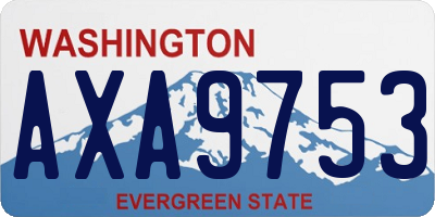 WA license plate AXA9753