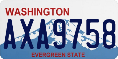 WA license plate AXA9758