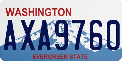 WA license plate AXA9760