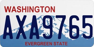 WA license plate AXA9765