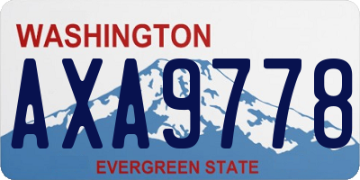 WA license plate AXA9778