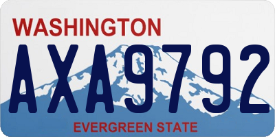 WA license plate AXA9792
