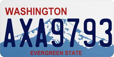 WA license plate AXA9793