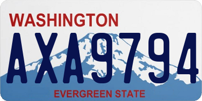 WA license plate AXA9794
