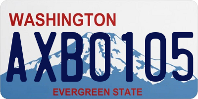 WA license plate AXB0105