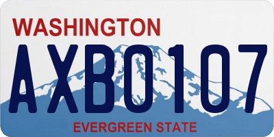 WA license plate AXB0107