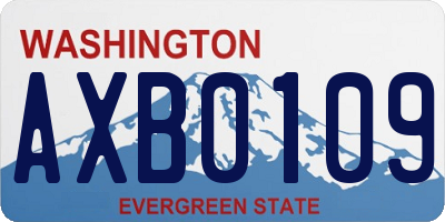 WA license plate AXB0109