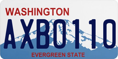 WA license plate AXB0110