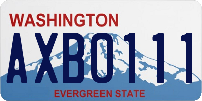 WA license plate AXB0111
