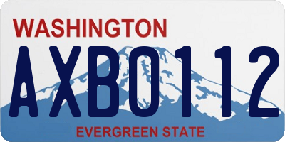 WA license plate AXB0112