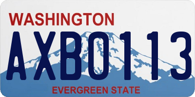 WA license plate AXB0113