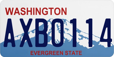 WA license plate AXB0114