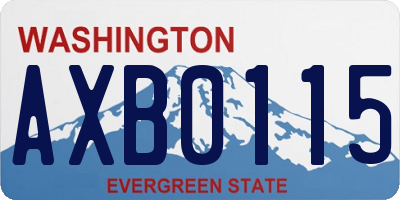 WA license plate AXB0115