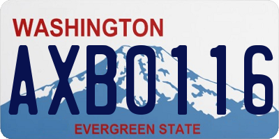 WA license plate AXB0116