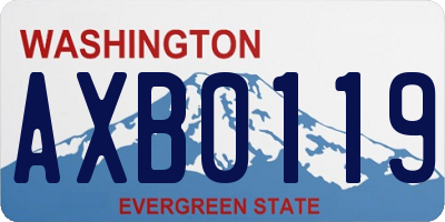 WA license plate AXB0119