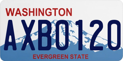 WA license plate AXB0120