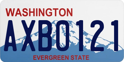 WA license plate AXB0121