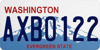 WA license plate AXB0122
