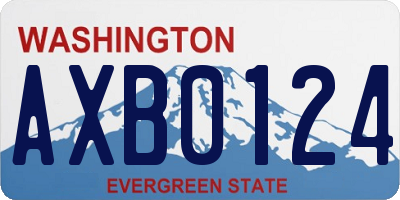 WA license plate AXB0124