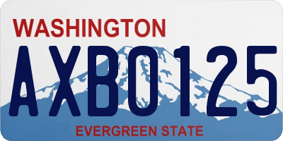 WA license plate AXB0125
