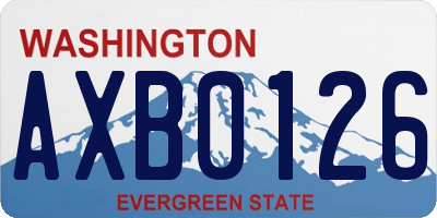 WA license plate AXB0126