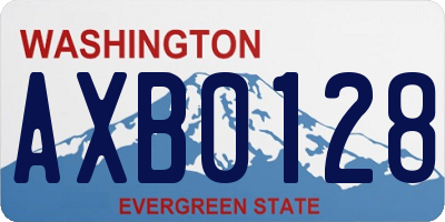 WA license plate AXB0128