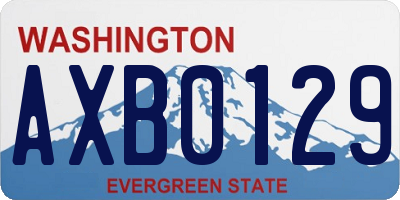 WA license plate AXB0129
