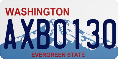 WA license plate AXB0130