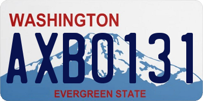 WA license plate AXB0131
