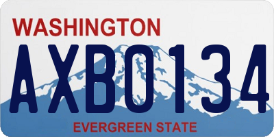 WA license plate AXB0134