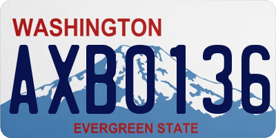WA license plate AXB0136