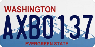 WA license plate AXB0137