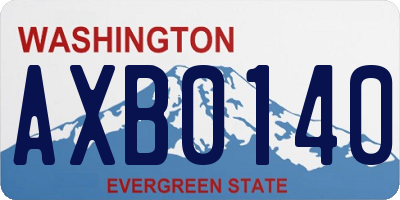 WA license plate AXB0140