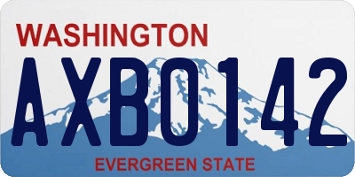 WA license plate AXB0142