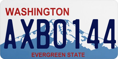 WA license plate AXB0144