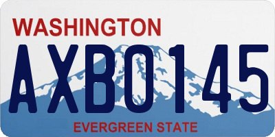 WA license plate AXB0145