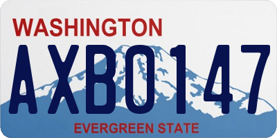 WA license plate AXB0147
