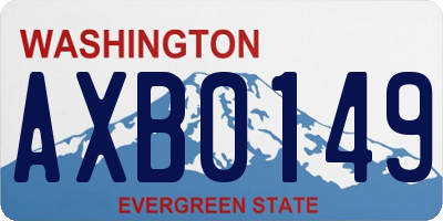 WA license plate AXB0149