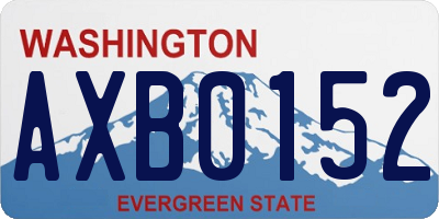 WA license plate AXB0152