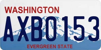 WA license plate AXB0153