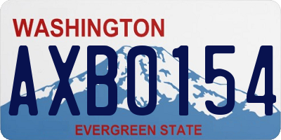 WA license plate AXB0154