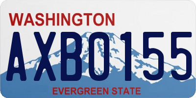 WA license plate AXB0155