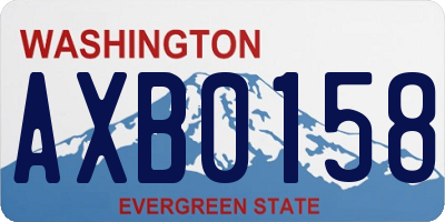 WA license plate AXB0158