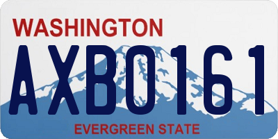 WA license plate AXB0161